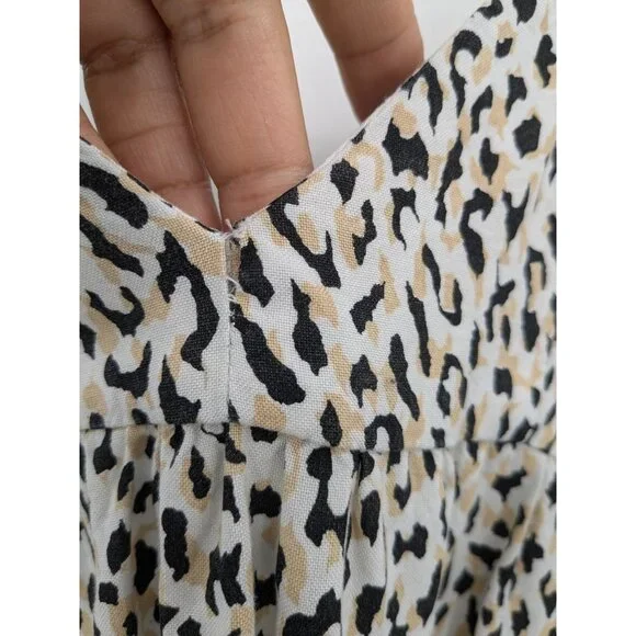 Volcom Leopard Print Babydoll Cami Top Women Size XS Coastal Y2K Boho Festival - Picture 3 of 8